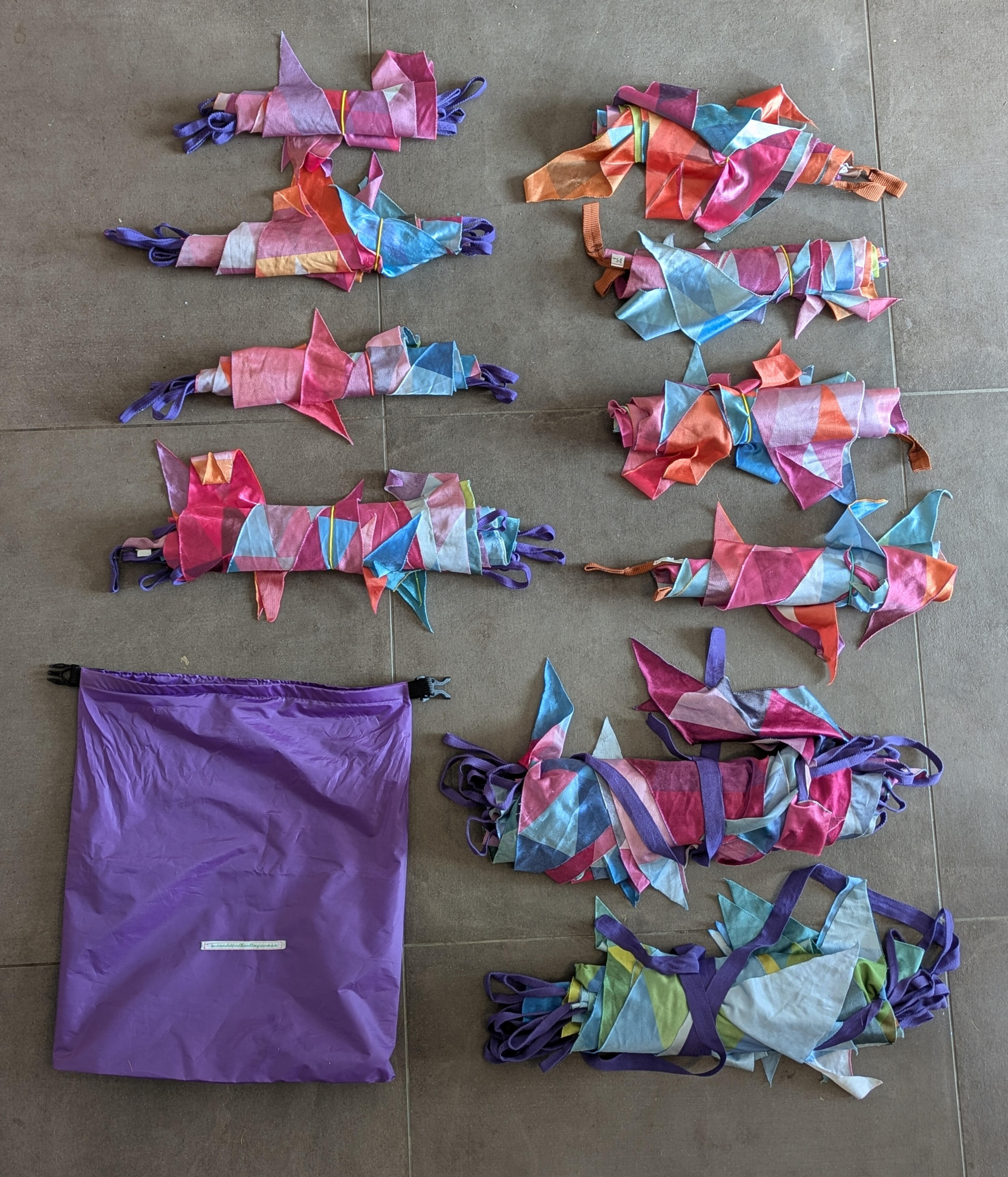 Wild Fringe Bunting Wild Fringe Bunting decorating a long table lunch in a poly-tunnel